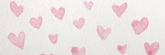 pink hearts painted on white paper with watercolor