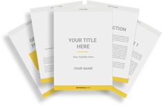 five folded brochures on top of each other, with the text'your title here '