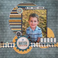 a scrapbook page with an image of a boy