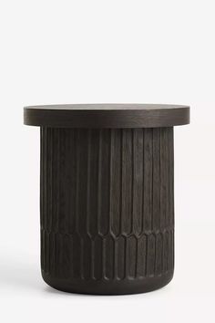 a black table with a wooden top on a white background, it is made out of wood