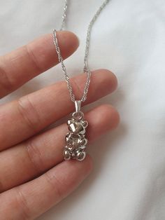 Rhodium Plated Gummy Bear Necklace Made with love in İstanbul.. Delivery time max 6-14 days Gummy Bear, Silver Bear, Bear Necklace, Dope Jewelry, Cute Necklace, Funky Jewelry, Dainty Necklace, Stone Necklace, Cute Jewelry