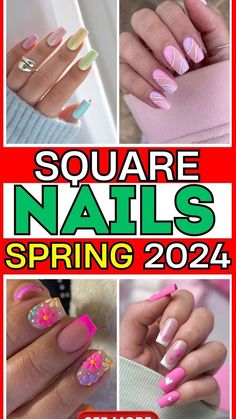 Brighter Days, Spring Nail, Nail Designs Spring, Square Nails, Blooming Flowers, Nails Art, Spring Nails, This Year