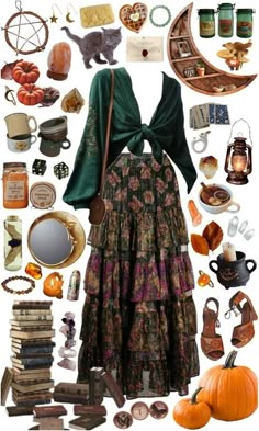 ~Autumn Witch Outfit | ShopLook Hippie Outfits Winter, Hippie Fashion Aesthetic, Art Teacher Outfit, Art Teacher Aesthetic, Whimsigoth Fashion, Thanksgiving Play, Hippie Fits, Teacher Aesthetic