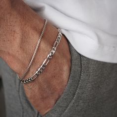 Faster shipping. Better service Mens Bracelet Chain, Man Bracelet Silver, Silver Accessories For Men, 925 Silver Bracelets For Men, Men’s Silver Bracelet, Jewelry Men Aesthetic, Silver Bracelets For Men Unique, Men’s Bracelet, Men Bracelet Design