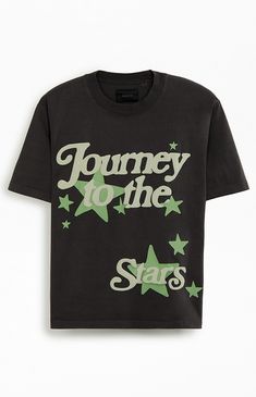 The PacSun Journey To The Stars Washed Oversized T-Shirt offers a stylish and comfortable option for your wardrobe. Featuring a crew neckline and short sleeves, this tee provides a standard fit. The front puff graphics add a unique and eye-catching element, perfect for elevating your casual look.


	Crew neckline
	Short sleeves
	Oversized fit
	Puff graphics
	Machine washable Oversized Star Print T-shirt For Streetwear, Graphic Tee With Star Logo For Summer, Trendy Star Print Streetwear T-shirt, Casual Summer T-shirt With Star Logo, Oversized Star Print Summer Tops, Trendy Oversized T-shirt With Star Print, Trendy Relaxed Fit T-shirt With Star Print, Relaxed Fit Short Sleeve Tops With Star Logo, Graphic Tee T-shirt With Star Print For Streetwear