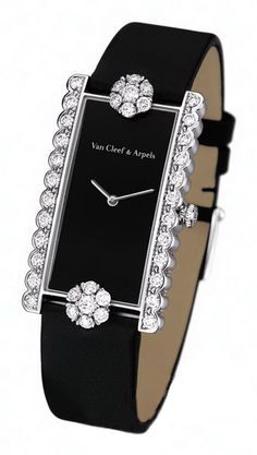 Van Cleef & Arpels, Van Cleef Arpels, Van Cleef, Beautiful Watches, Diamond Watch, High Jewelry, Watches Jewelry, Black Watch, Diamond White