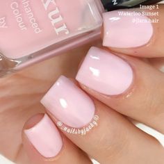 Waterloo Sunset, Wedding Nail Polish, Blush Pink Nails, Sunset Nails, French Acrylic Nails, Nail Polish Bottles, Pink Nail Polish, Short Acrylic Nails Designs, Pink Nail