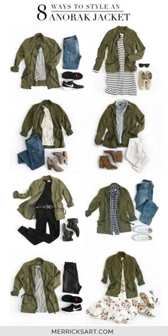 Olive Green Jacket Outfits, Green Jacket Outfit, Olive Jacket, Olive Green Jacket, Army Jacket, Mode Casual, Outfit Jeans, Fashion Capsule, Hottest Fashion Trends