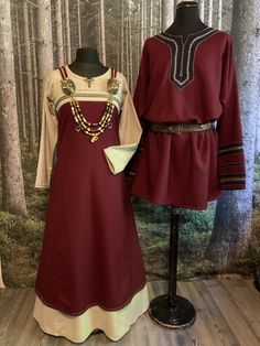 Traditional Celtic Clothing, Anglo Saxon Clothing, Viking Halloween Costume, Viking Embroidery, Viking Cosplay, Ren Faire Costume