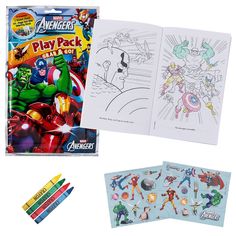 the avengers coloring book with markers and crayons