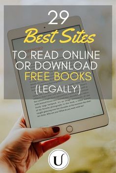 a person holding up a tablet with the title 29 best sites to read online or free books legally