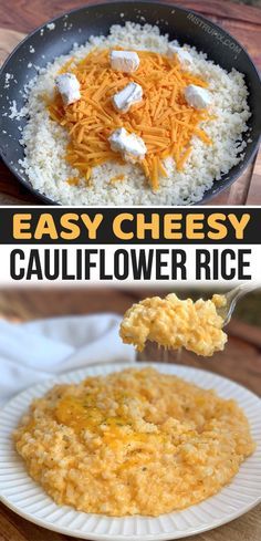 this is an easy cheesy cauliflower rice recipe