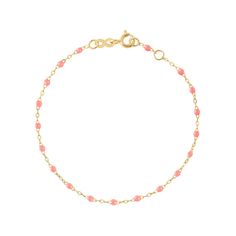 Classic Gigi Fuchsia bracelet, Yellow Gold, 6.7" Cute Jewellery, Pink Jewels, Resin Bracelet, Bracelet Rose Gold, Classic Bracelets, Gold Baby, Resin Beads, Pink Bracelet, Dream Jewelry