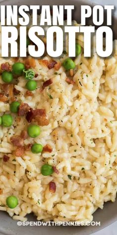 instant pot risotto with peas and bacon