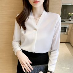 Shipping: Worldwide Express Shipping AvailableDelivery time: 🚚7-15Days Fast ShippingReturns: Fast refund,💯100% Money Back Guarantee.SPECIFICATIONSBrand Name: BONJEANStyle: Office LadyElasticity: Non StrechOrigin: Mainland ChinaCN: GuangdongSeason: Spring/SummerFabric Type: ChiffonMaterial: AcetateMaterial: PolyesterPattern Type: SolidFit Type: Regulai FitAge: MIDDLE AGEThickness: MidweightClothing Length: RegularDecoration: NONEShirts Type: Casual ShirtsDress Patterns: PulloverFabric content: