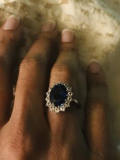 Lab-Created Sapphire Ring Blue & White 10K White Gold | Jared Vegas Wedding Dress, Blue Sapphire Engagement Ring, White Sapphire Ring, Betty White, Stylish Rings, Sapphire Engagement Ring, Ring Blue, Vegas Wedding, Blue Sapphire Rings