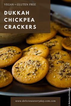 some cookies are sitting on a plate with dip in the background