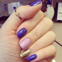 Nails. Pink Purple Gold Nails, Tangled Nails, Pedi Ideas, Gold Nail, Short Acrylic, Disney Nails, Colorful Nail Designs, Girl Things, I Love Nails