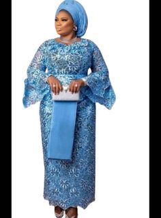 Elegant Festive Gown For Ceremonies, Elegant Festive Ceremony Gown, Luxury Gown For Ceremonies, Elegant Blue Gown For Ceremony, Festive Formal Lace Sets, Blue Luxury Wedding Sets, Elegant Formal Floor-length Sets, Luxury Blue Wedding Sets, Traditional Lace Sets For Formal Occasions