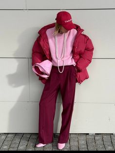 Pink Red Outfit, Trendy Fall Outfits, Trendy Fall, Red Outfit, Looks Chic, Mode Inspo, 가을 패션, Colourful Outfits