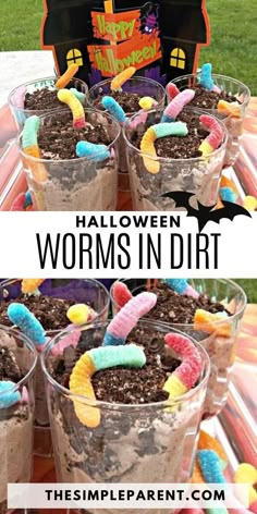 halloween worms in dirt dessert recipe for kids