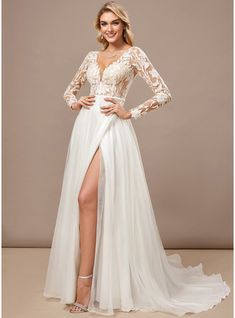 Wedding Dresses With Pockets And Sleeves, Winter Style Wedding Dress, Long Sleeve Wedding Dress Country, Ivory Winter Wedding Dress, Casual Wedding Dress Long Sleeve, Classy Winter Wedding Dress, Winter Vow Renewal Dress, Long Sleeve A Line Lace Wedding Dress, A Line Lace Wedding Dress With Sleeves