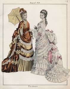 1873 Fashion Plate, 19th Century Fashion Plates, Bustle Dress Victorian, 1870s Fashion Plates, Victorian Fashion Illustration, 1873 Fashion, Victorian Fashion Plates, 1875 Fashion, 1870s Dress