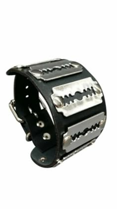 Emo Bracelets, Bracelets Leather, Razor Blade, Punk Jewelry, New Rock, Estilo Punk, Gothic Punk, Punk Goth