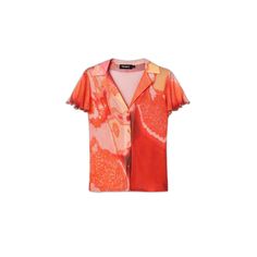 Brand: Desigual Gender: Women Type: Shirts Season: Spring/Summer PRODUCT DETAIL • Color: orange • Pattern: floral • Fastening: slip on • Sleeves: short • Neckline: round neck COMPOSITION AND MATERIAL • Composition: -4% elastane -96% polyester • Washing: machine wash at 30° Short Sleeve Shirt Women, Round Neck Shirt, Orange Pattern, Women Shirt, Floral Short, Pattern Floral, Neck Shirt, Color Orange, Washing Machine