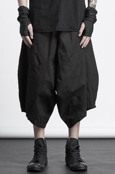 Mens Sarouel Pants - Low Big Drop Crotch Cotton Blend Jogging Pants // Handmade Track Trouser Pants Drop Crotch Pants Sewing Pattern, Japanese Drop Crotch Pants, Open Crotch Pants, Crotchless Pants, Drop Crotch Pants Pattern, Sarouel Pants, Yoga Harem Pants, Black Japanese, Yoga Trousers