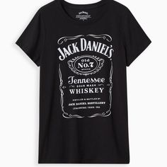 Torrid Jack Daniels Classic Fit Crew Tee Nwt Size 00 No Smoking Home Pet Friendly Mick Jagger Rolling Stones, Galaxy T Shirt, Pocket Tee Shirts, Football Tees, Short Sleeve Tunic, Yellow Shorts, Jack Daniels, Shoulder Shirts, Red Tshirt