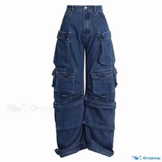 Orcajump - Versatile High-Rise Wide Leg Cargo Jeans with Multiple Convenient Pockets Wardrobe Reset, Wide Leg Cargo Jeans, Cargo Jeans, Whats New, Study Motivation, Wide Leg, High Rise, My Style, Wardrobe