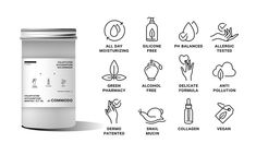 a canister with all the ingredients labeled in it