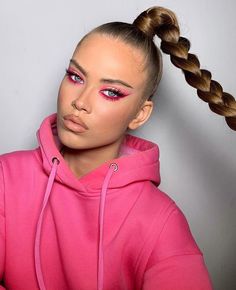 Disco Makeup, Barbie Aesthetic, Pink Eye Makeup, Barbie Makeup, Beauty Make-up, Glam Makeup Look, Dope Makeup, Beauty Hair Makeup