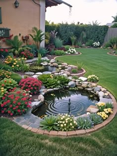 Garden Pond Design, Front Yard Garden Design, Home Garden Design, Ponds Backyard, Garden Yard Ideas, Backyard Garden Design, Front Yard Garden, Garden Landscape Design, Small Garden Design