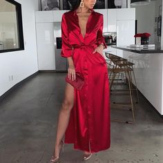 Loose Outfit, Long Summer Dresses, Looks Chic, Love Is In The Air, Satin Dress, Cheap Dresses, Club Dresses, Summer Dresses For Women, Elegant Woman