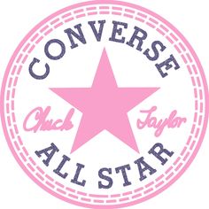 a pink star with the words converse allstar on it