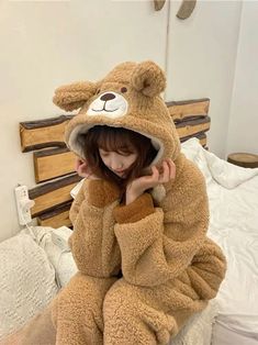 Super Soft Thick Hooded One Piece Pajamas Warm Cozy Fleece - Etsy Teddy Bear Onesie, Winter Kawaii, Womens Onesie, Pajamas Cute, Warm Pajamas, Cute Pjs, Cute Pajama Sets