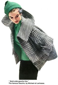 Striped Coat Outfit, Green Black Outfit, Vestidos Pin Up, Striped Coat, Winter Typ, Fashion 1950s, Coat Outfit, Vogue Uk, 50 Style