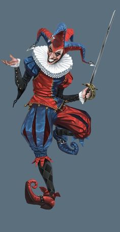 Jester Concept Art, Clown Concept Art, Jester Artwork, Joker Concept Art, Jester Crown, Jester Art, Outfit Ideas Drawing, Evil Jester