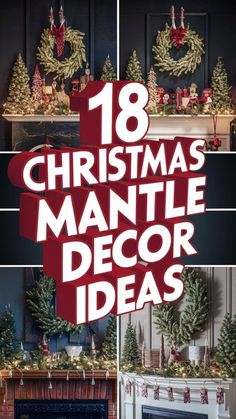 christmas mantel decor ideas with text overlay