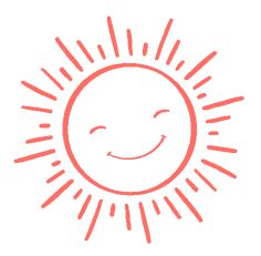 a smiling sun with rays around it