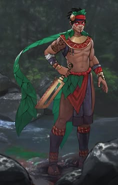 ArtStation - Project Zemi: Harvest Deity, Alex Rodriguez Mesoamerican Character Design, Samoan Character Design, Mayan Character, Character Inspiration Male, Alex Rodriguez