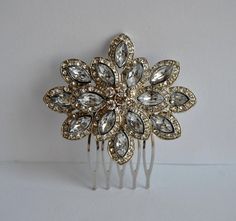 Silver Crystal Bridal Art Deco Hair Comb, Downton Abbey, Great Gatsby, Vintage Inspired Hairpiece, Bridal Hair Accessory, Crystal Headpiece Vintage Comb, Bridal Art, Wedding Comb, Art Deco Hair, Fancy Hair, Motif Art Deco, Rhinestone Hair Comb, Beautiful Hair Accessories, Crystal Headpiece