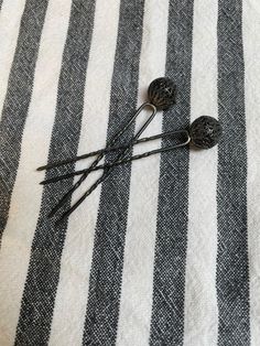 These lovely set of vintage hair pins date from the 1920s! They are incredibly crafted, how admirable is the attention to detail!? They measure three inches long. Vintage Hair Pins, Silver Hair Pins, Hudson Bay Blanket, Silver Hair Pin, Vintage Hair, Blanket Wrap, The 1920s, Vintage Hairstyles, Silver Hair