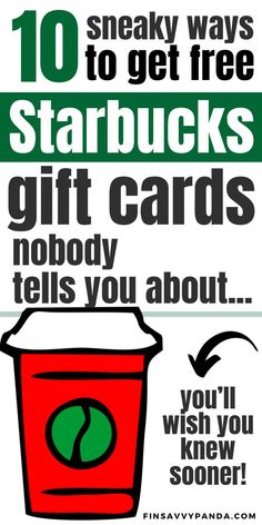 an advertisement for starbuck's gift cards that says, you'll wish you knew