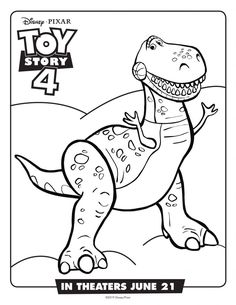 the dinosaur from toy story 4 coloring page for kids to print out and color on