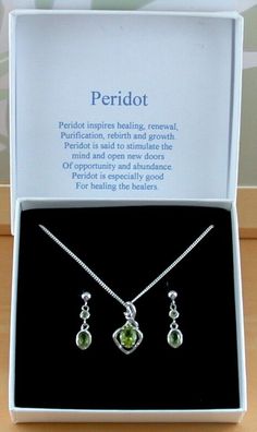 Sterling Silver Peridot Necklace & Earrings | Peridot Jewellery | UK Peridot Dangle Jewelry For Gift, Peridot Necklace Silver, Handmade Silver Peridot Necklace, Hallmarked Peridot Jewelry For Gift, Nickel-free Silver Peridot Jewelry, Sterling Silver Drop Earrings