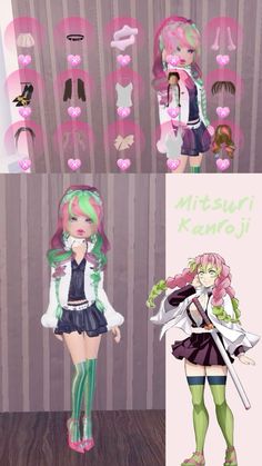 #demonslayer #mitsuri #anime #dresstoimpress #cosplay Mitsuri Dti Outfit, Dti Cosplay Fits Jjk, Cosplay Dti Outfit Ideas, Mitsuri Dress To Impress, Cute Drawing Outfits, Sims 4 Cc Demon Slayer, Mitsuri Outfit, Cosplay Dti Outfits