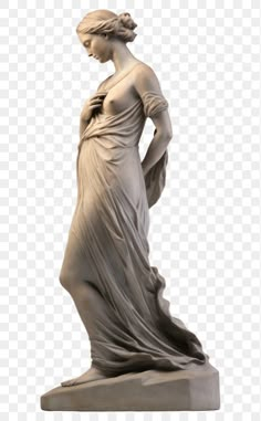 a statue of a woman with her hands on her hips, wearing a flowing dress